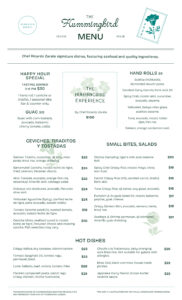 Hummingbird Menu Menu – thehummingbirdla.com