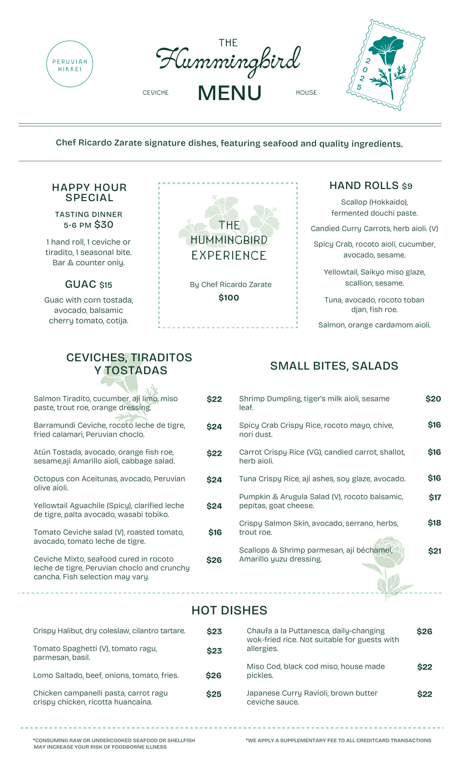 Hummingbird Menu Menu – thehummingbirdla.com